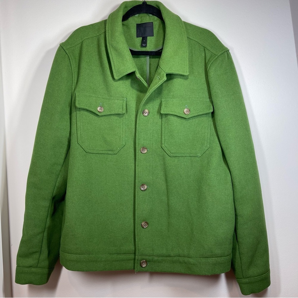ASOS Women’s Wool Blend Long‎ Sleeve Button Down Pea Coat Size XL Green